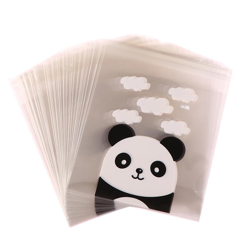 100Pcs/Pack Panda Decoration Self-Adhesive Cookies Bag Wedding Candy Bags