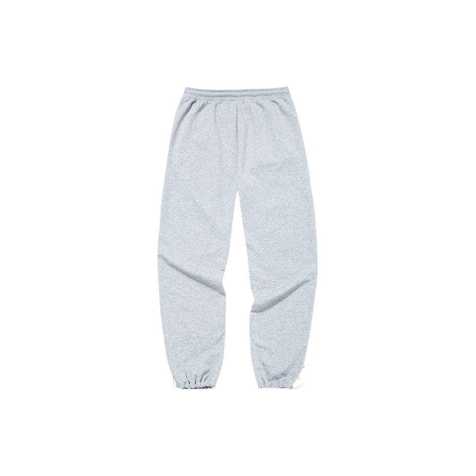 Anta Lifestyle Series Solid Color Mid Waist Cuffed Fleece Loose Knit Sports Pants Women bottoms Gray 162148313-2