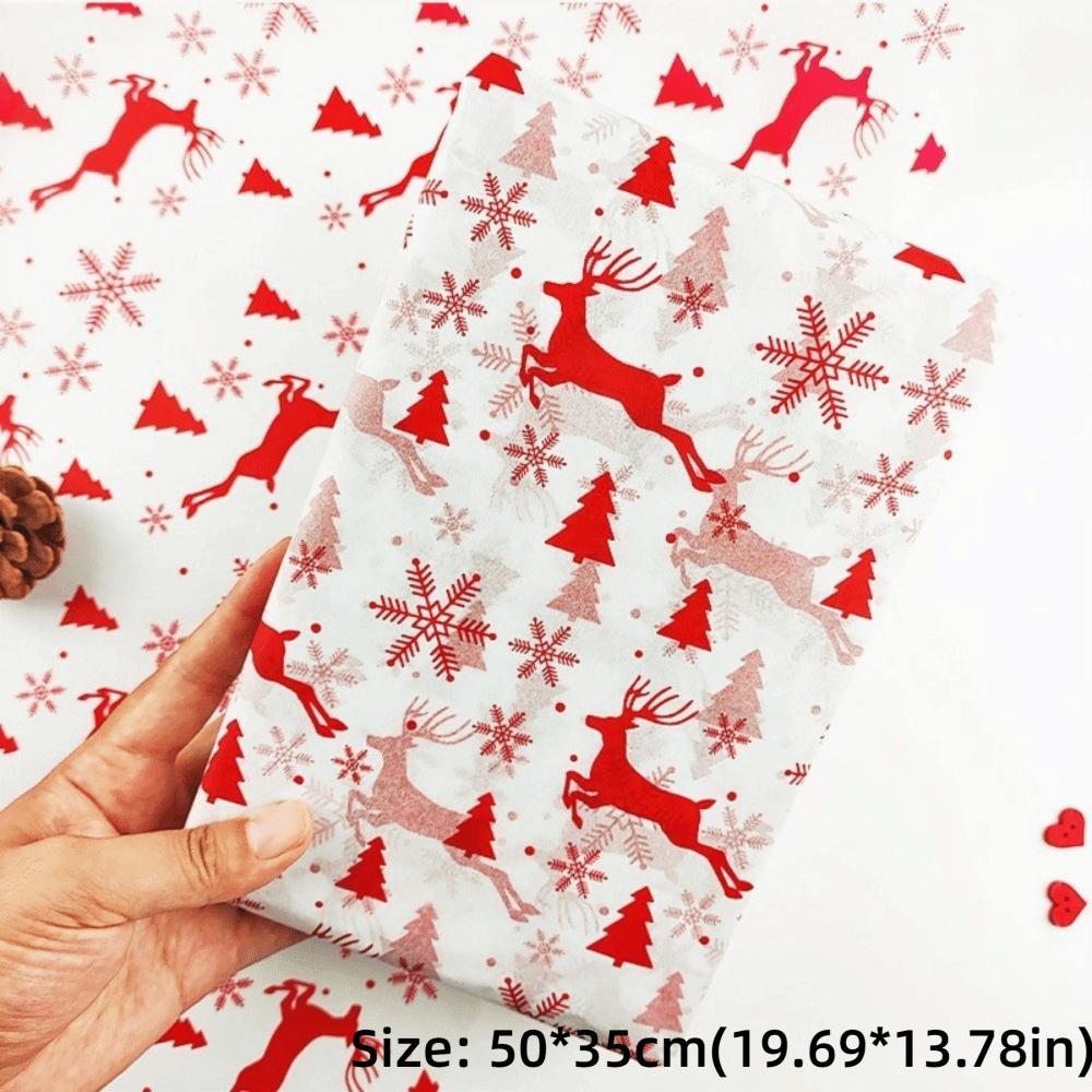 10 Sheets/Pack Cartoon Print Christmas Tissue Paper Bouquet Flower Wrapping Gift Wrapping