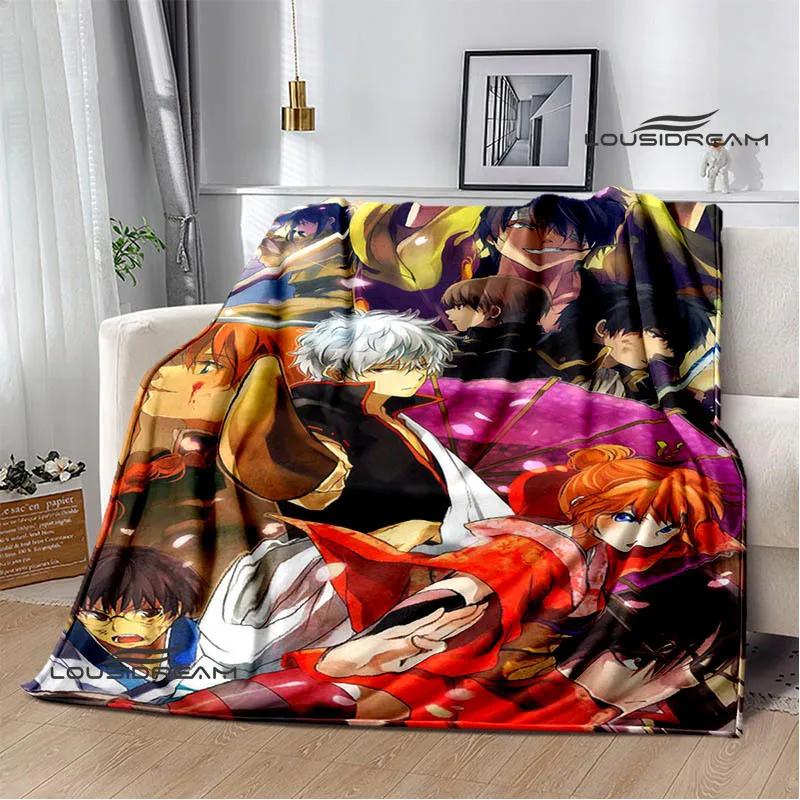 GINTAMA Cartoon Printed Blankets Picnic Blanket Warm Flannel Blankets Home Bed Linings Blankets for Beds Birthday Gift