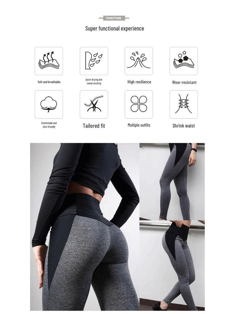 Neue Colorblock High-Waist Yoga Leggings mit Hüfthebung und elastischer Passform