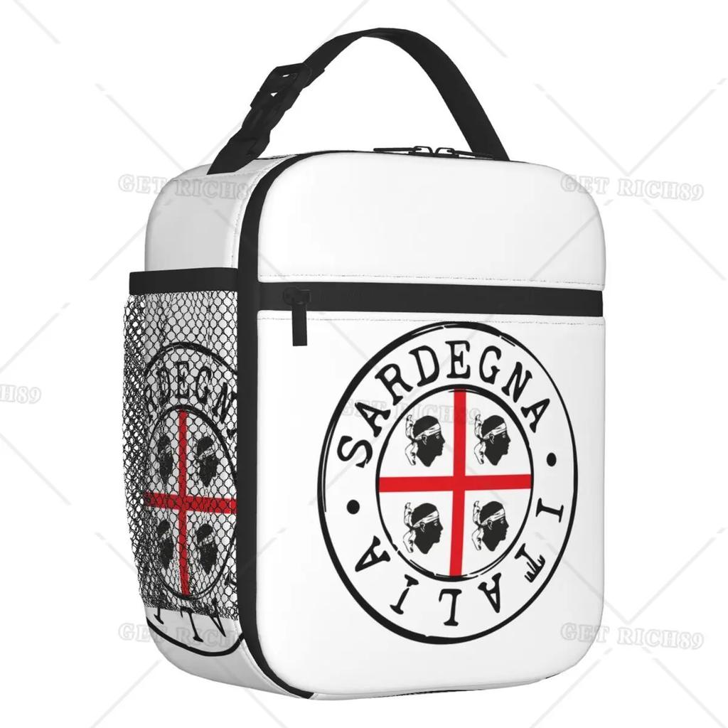 Sardinská vlajka Mapa Termoizolační obědová taška pro ženy Itálie Vlajka Italia Opakovaně použitelná obědová taška pro děti do školy Skladování Krabička na jídlo