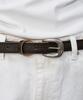 SIS A Washed Slim Cow Leather Belt [Black]