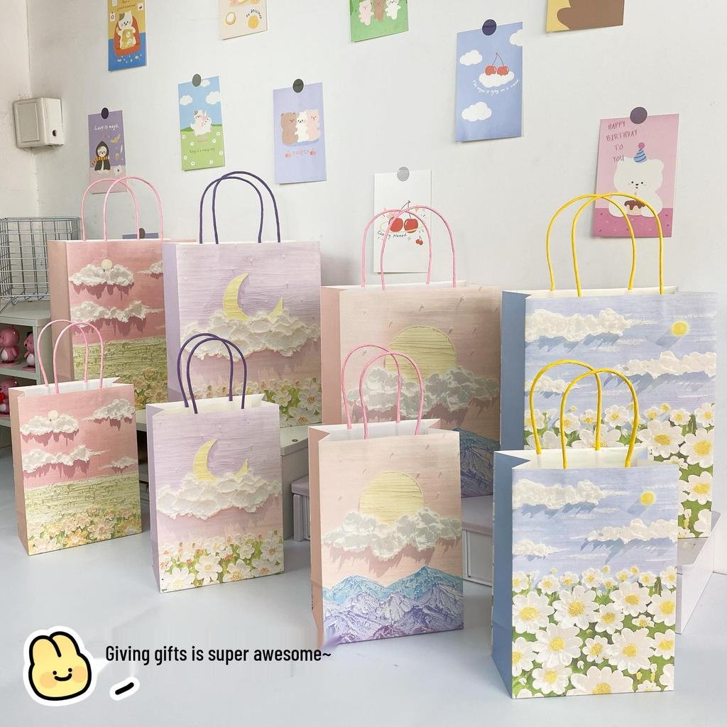 Cute Cartoon Kraft Paper Tote for Jewelry & Small Gifts
