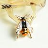 Anti-exposure Buckle Brooch Pin Small Bee Shape Decorative with Black