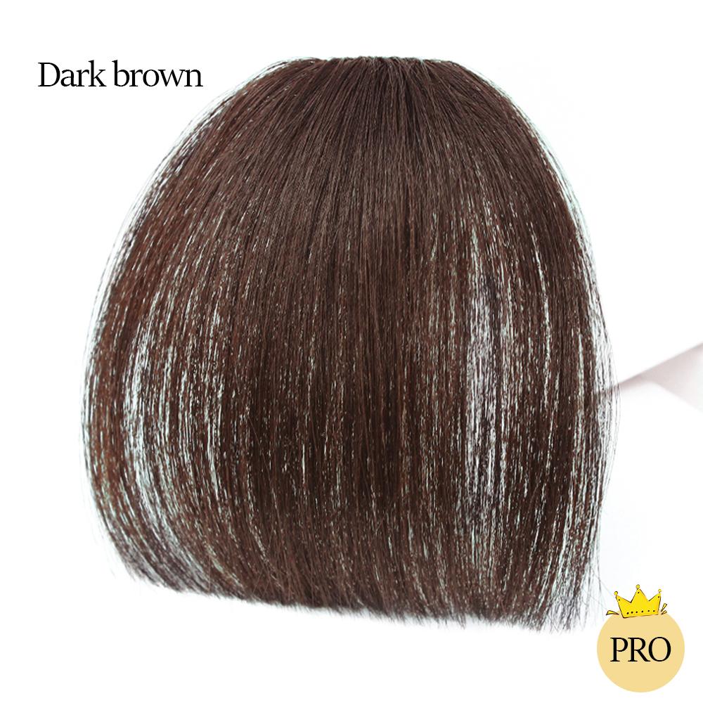 Bybrana Air Fringes Dark Brown Fringes Natural Short Synthetic Hair Wig
