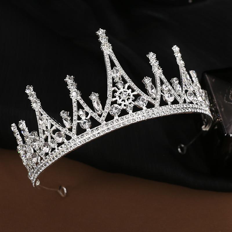 Bridal Jewelry Birthday Flowers Queen Crown Wedding Dress Headdress Korean Rhinestone Headband Crown Adult Performance Hair Accessories