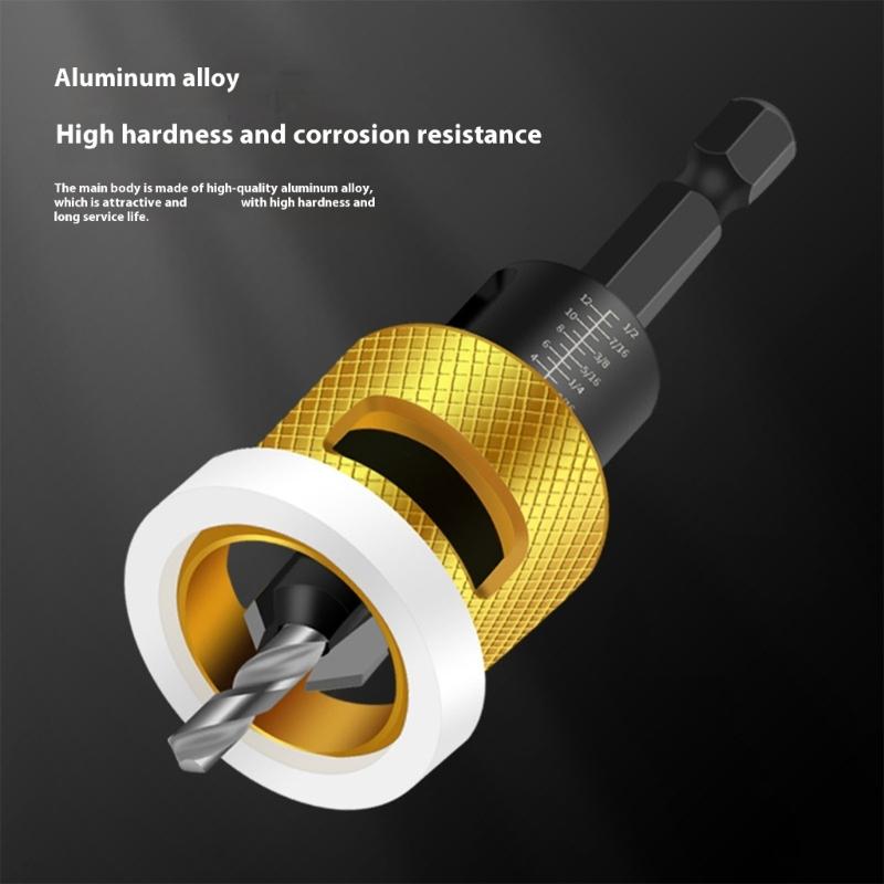 5Pcs Countersink Drill Bit Set With Depth Limiter For Precise Woodworking And Furniture Installation