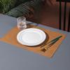 Inmos 4PC Cowhide-style Waterproof and Oil-resistant Faux Leather Table Mat Double-sided Rectangular Placemat Wash-free Design