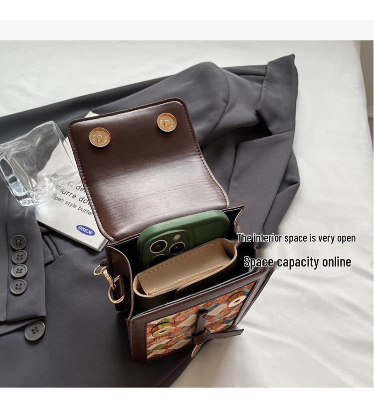 2025 Women's High-End Retro Crossbody Handbag - Small Square French Shoulder Bag