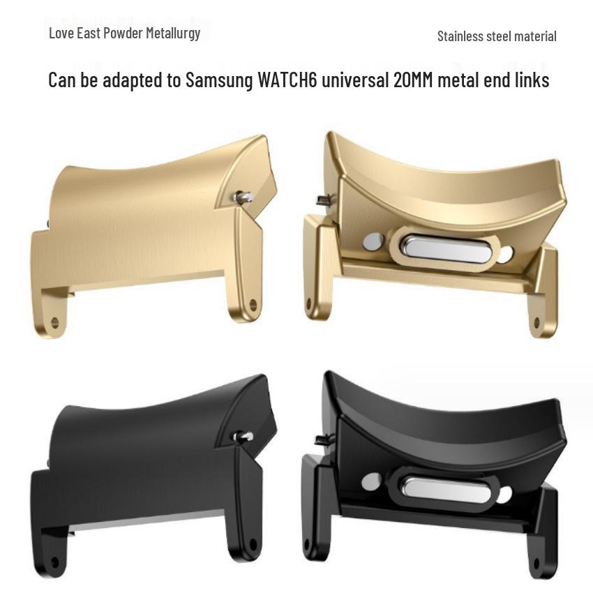 Compatible Stainless Steel Connector for Galaxy Watch 6 and Samsung 7th Gen - Button Style Head Grain