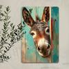 Vintage Tin Wall Art Blue Donkey Sign Country Farmhouse Decor Kitchen Rustic Home Garden