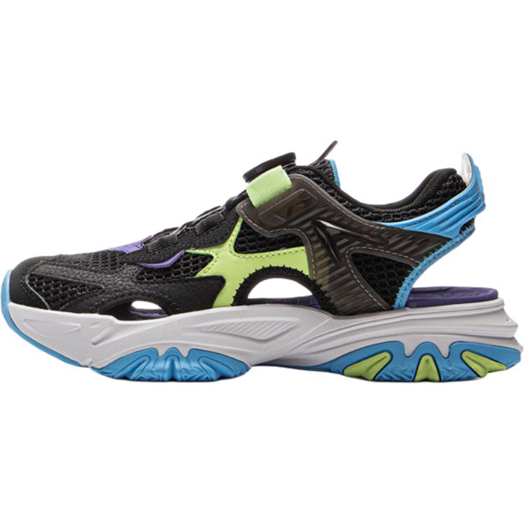 Li Ning Kids Sports Lifestyle Series Comfortable Versatile Non-Slip Shock Absorbing Low-Top Sandals Kids Sandals Black YKUV006-1