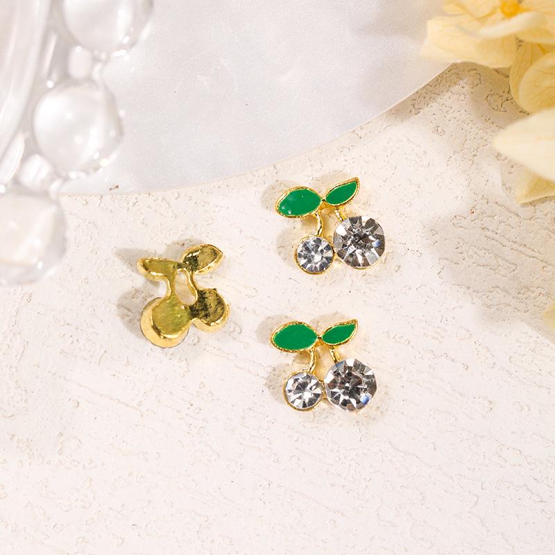 3D Cherry & Fruit Alloy Nail Art Rhinestones - Red, Pink, White Decorations
