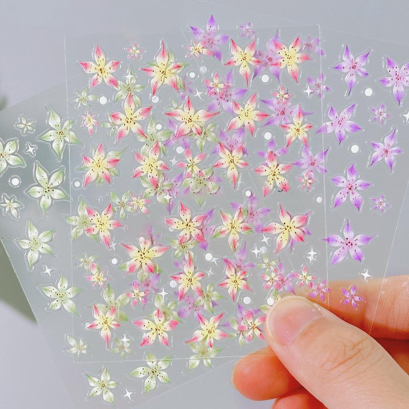 3D Nail Stickers Watercolor Nail Stickers Flower Nail Art Decals Beauty Flower Decoration For Tip Nail Beauty