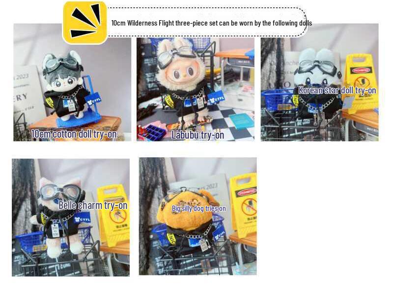 Lässiges Jungenpuppen-Outfit: Baumwollpullover & Brille für 10cm-20cm Puppen