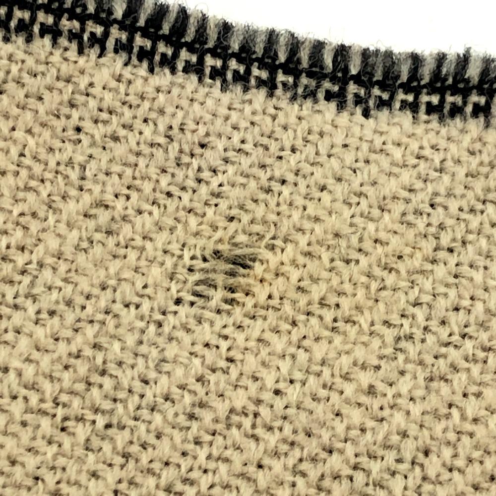 FENDI Zucca pattern Reversible Stole/Shawl Scarf wool Black/Beige