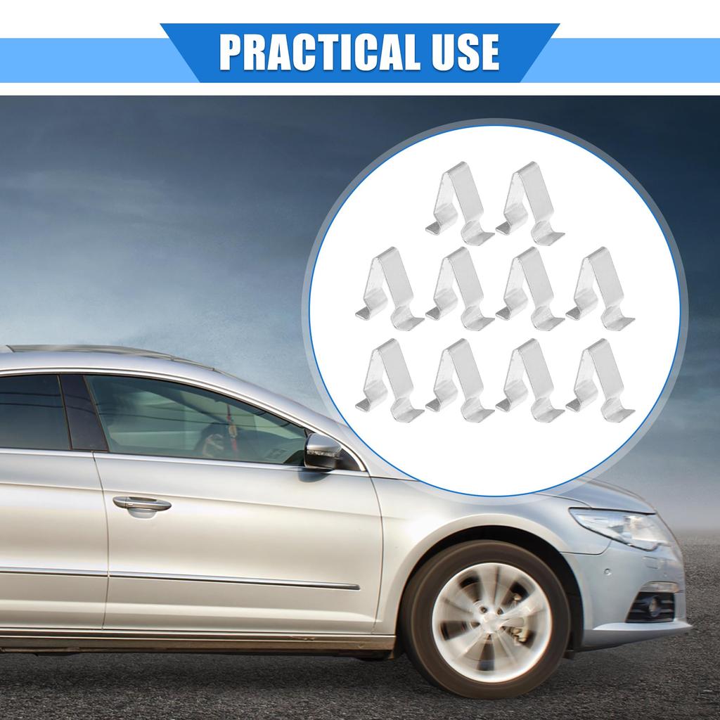 VekAuto Trunk Tail Panel Windshield Pillar Trim Clip Fender Fastener Rivet Retainer Fits VW Golf 2015-2021 Silver Tone Metal 10pcs