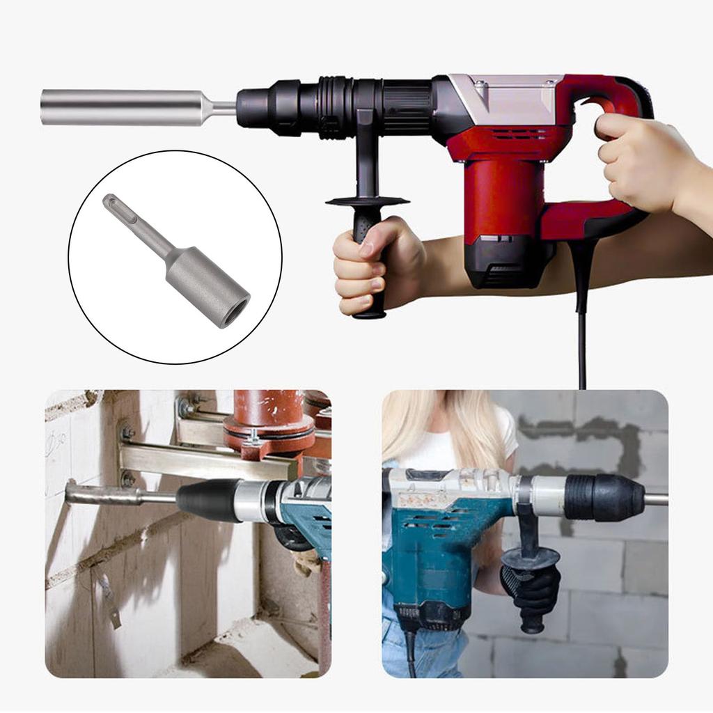 Ground Rod Driver 3.9in Round Handle Heavy Duty Steel Ground Rod Drill Bit Driver T Post Driver for   Plus Hammer