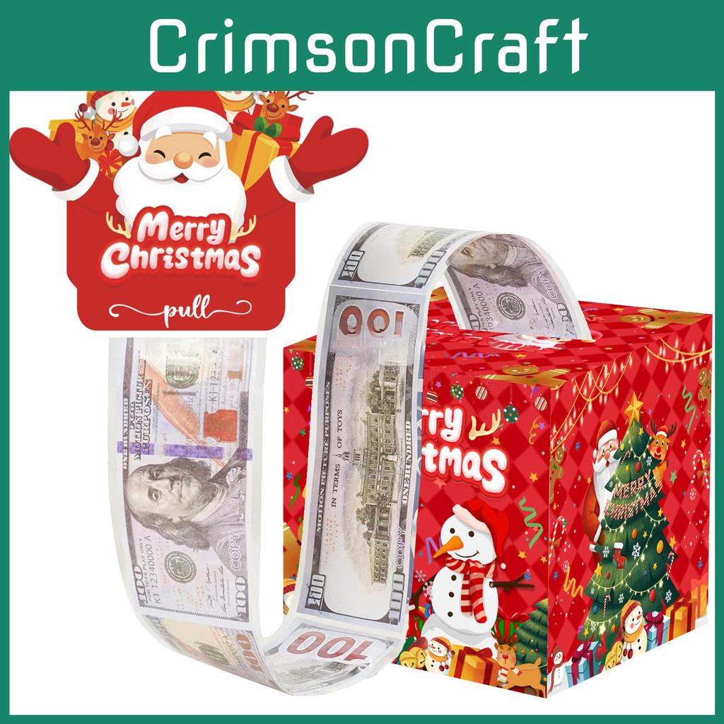 Claus Santa Money Container With Red Paper Material For Christmas Festive Decor