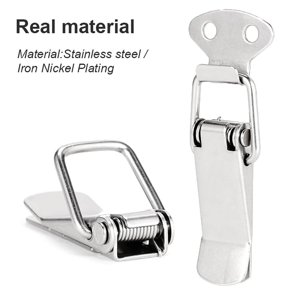 4/10 STÜCKE Mini Edelstahl Schrankboxen Federbelasteter Riegel Verschluss Knebelklemme Haspelschloss Für Truhe Box Geschenk Koffer Verschluss Schnalle