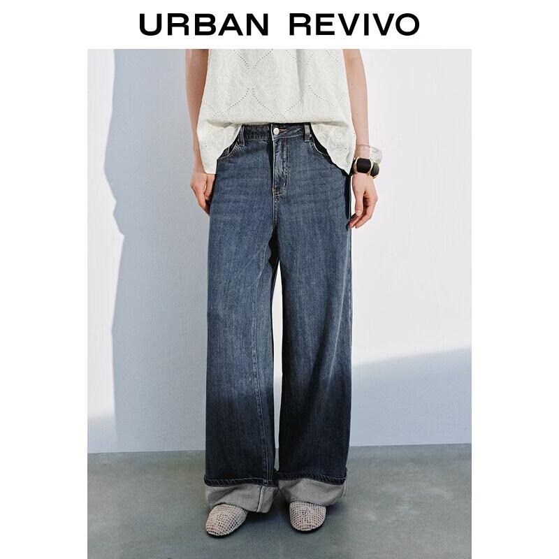 UR2026 Women s Classic Washed Rolled Hem Denim Jeans 27
