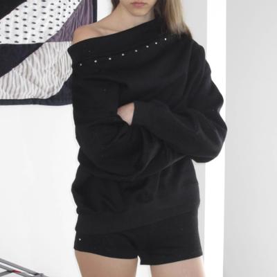 Streetwear Hoodies Damenbekleidung Lange Ärmel Schulterfrei Y2k Langarmtops Schulterfrei Lässige Mode Sweatshirts