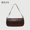Vintage Classic Shoulder Bag Crocodile Leather Motif