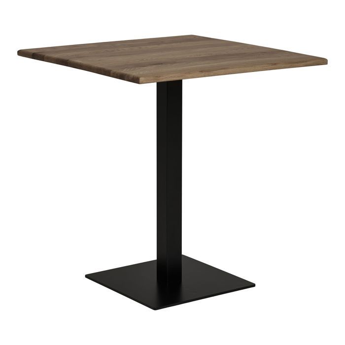Table de café - HOUSE NORDIC - Chêne fumé - 70 x 70 x 75 cm - Base en métal noir - Élégance chic