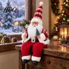 Indoor Festive Shelf Sitter Christmas Sitting Santa Claus Figurine Cute Doll with Gift Bag Xmas Home Ornament Collection And Presents for Holiday