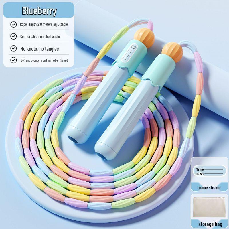 Adjustable Bamboo Jump Rope for Kids and Beginners - Ideal for Kindergarten to Middle School Fitness