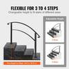 Adjustable Wrought Iron Transition Handrail Matte Black 4FT Fits 4 Steps