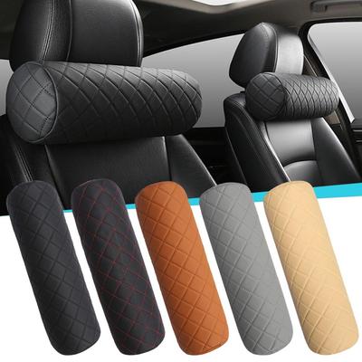 Luxury Car Seat Neck Pillow Headrest Leather Memory Chair Cervical Pillow Breathable Office Headrest Foam Protector Dropshipping