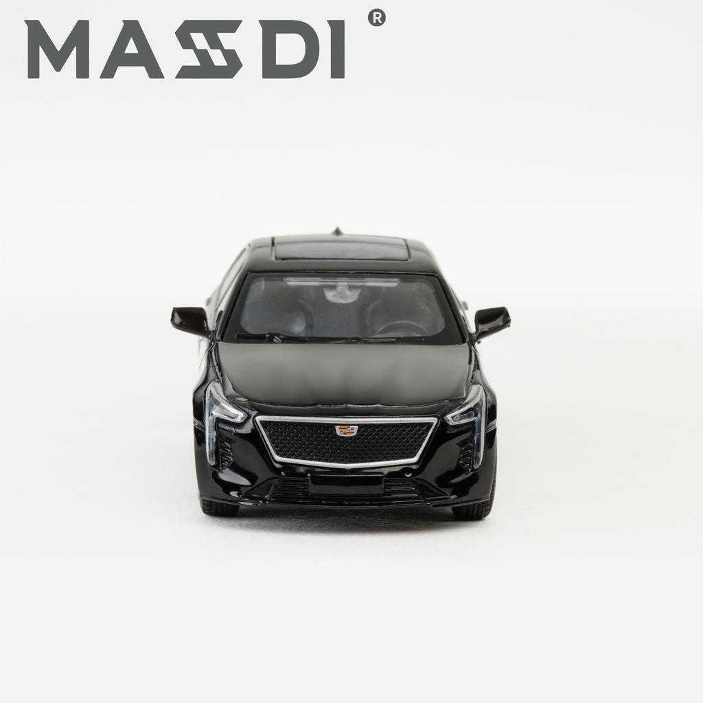 Alloy Cadillac CT6-Black and silver car model, sliding, detail reproduction, children's toys, adult collectible miniature model