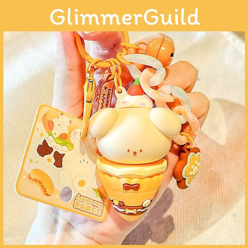 Resin Cute Puppy Candy Cone Cartoon Keychain Pendant For Backpack And Gift