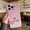 Hands with Red Heart Line Art Hard Phone Case for Iphone 16 15 14 13 12 11 Pro Max Mini Shockproof Anti-Scratch Protective Cover