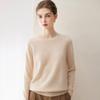 Women's 100% Cashmere Knit Round Neck Loose Sweater - Autumn/Winter Long Sleeve Base Layer Top
