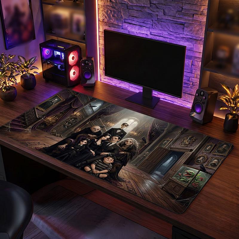 Big Mouse PadThe Addams Family Extended Soft Desk Mat Gaming Office Computer Table Decor Mat
