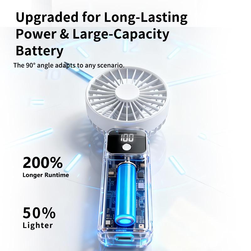 Portable Mini Foldable Desktop Fan: Rechargeable via TYPE-C, Comes with Lanyard, Customizable LOGO