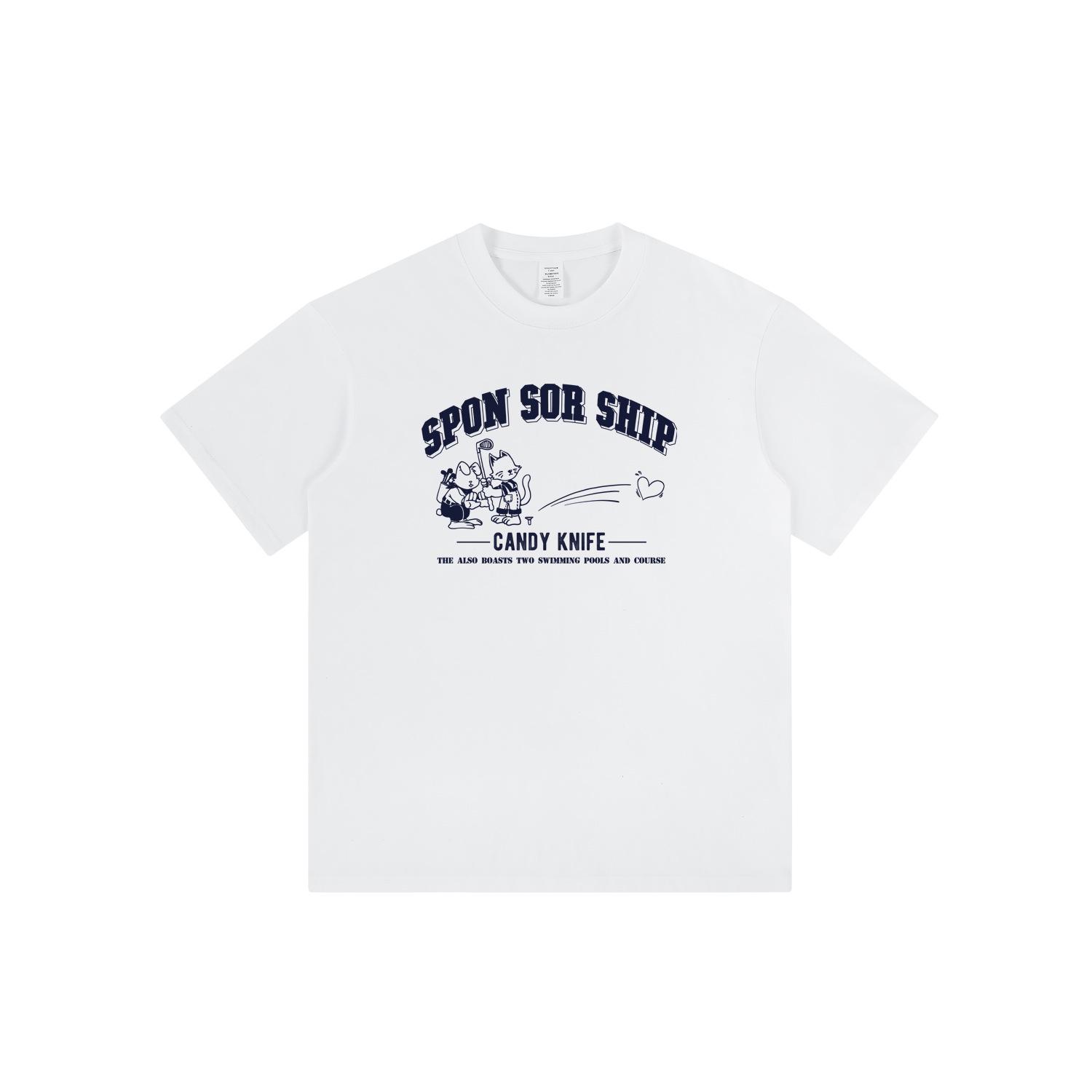 

Unisex Retro Letter Print Loose-Fit T-Shirt: High Street Fun Style 2XL