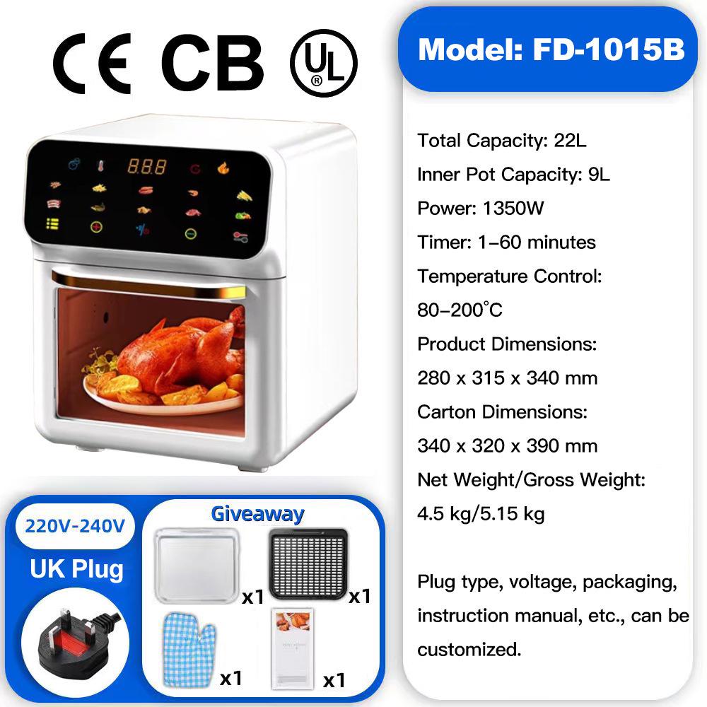 Smart Touch Air Fryer: Multi-functional Large Capacity Electric Oven with Visible Screen