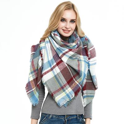 Bufanda cuadrada para mujer otoño e invierno nueva imitación cachemira a cuadros tipo manta cuadrada chal grande bufanda para el cuello de señoras chal aumentado
