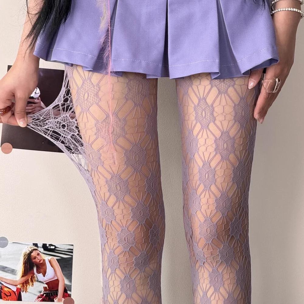 

Japanese Sweet Sakura Fishing Net Stockings Vintage Women Y2K Summer Flower Sexy Luxury Stockings Party Underwear Pantyhose one size фіолетовий