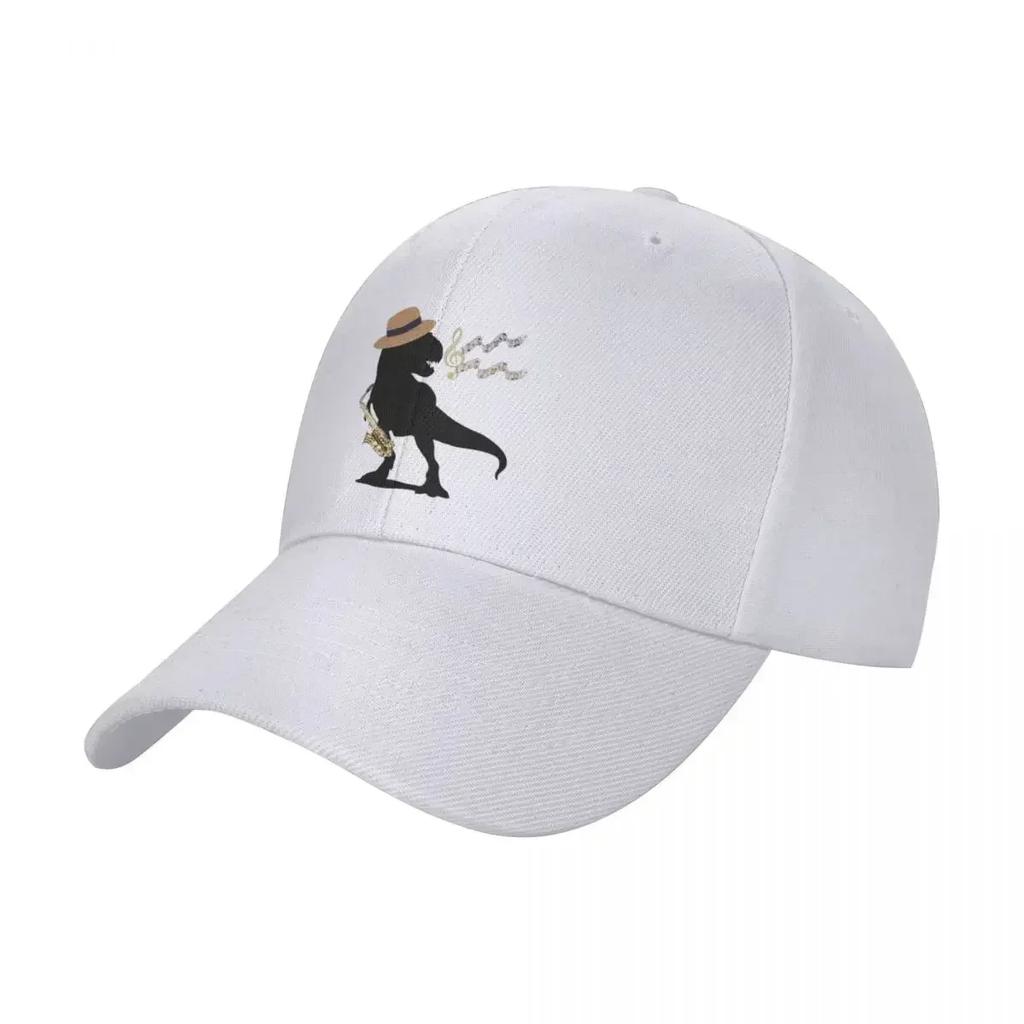 Dinosaur TRex With Saxophone Baseball Cap Golf Custom Hat Hiking Hat Womens Mens