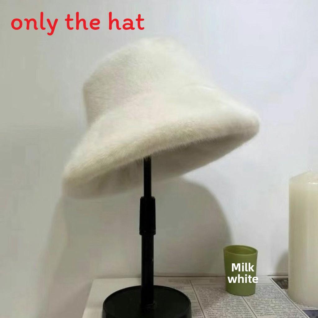 

Women Cozy Plush Fisherman Hat With Solid Color Design For Fall And Winter Seasons слоновая кость