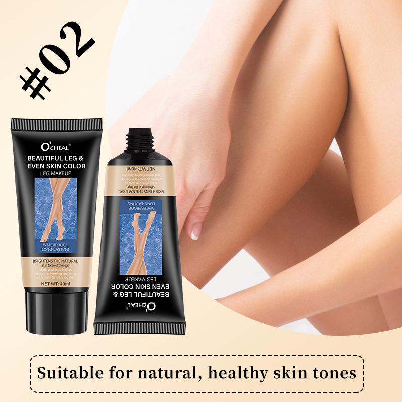 OCHEAL Black Stocking Cream Waterproof Sweatproof Tanning Legs Beauty Cream 02# (40ml)
