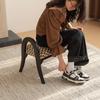 Vintage Ottomans Morden Interior Multifunctional Metal Legs Shoe Change Stool Portable Elegant Ottomans Living Room Furniture