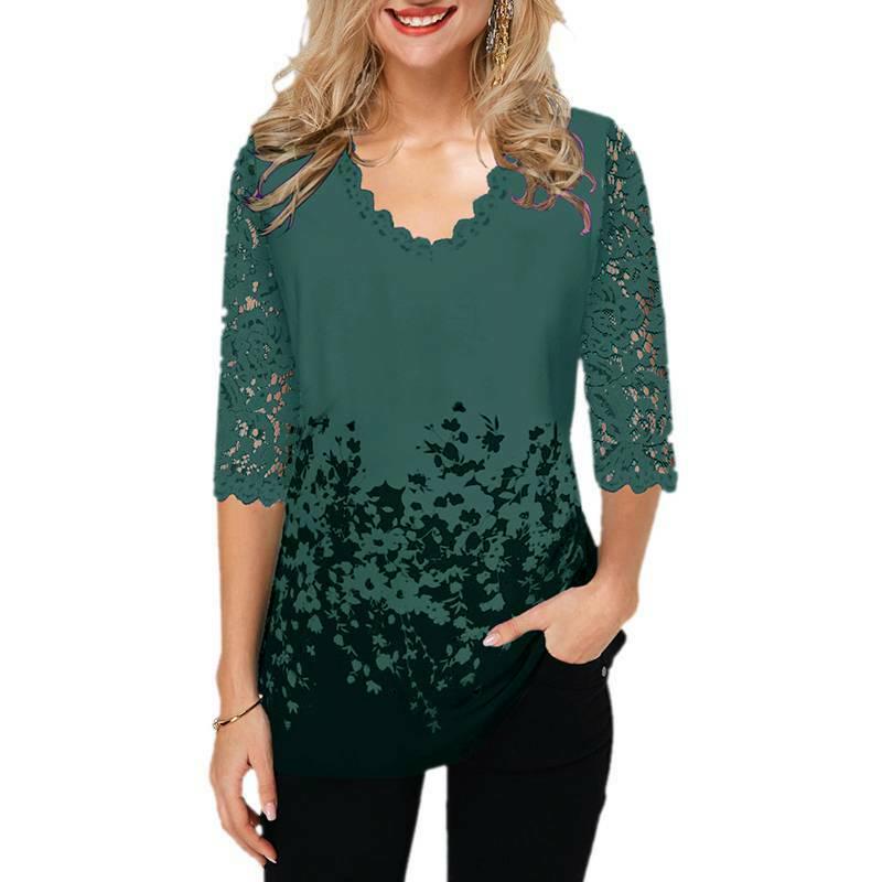 Shirt Floral Blouse Tunic Tops Shirts 