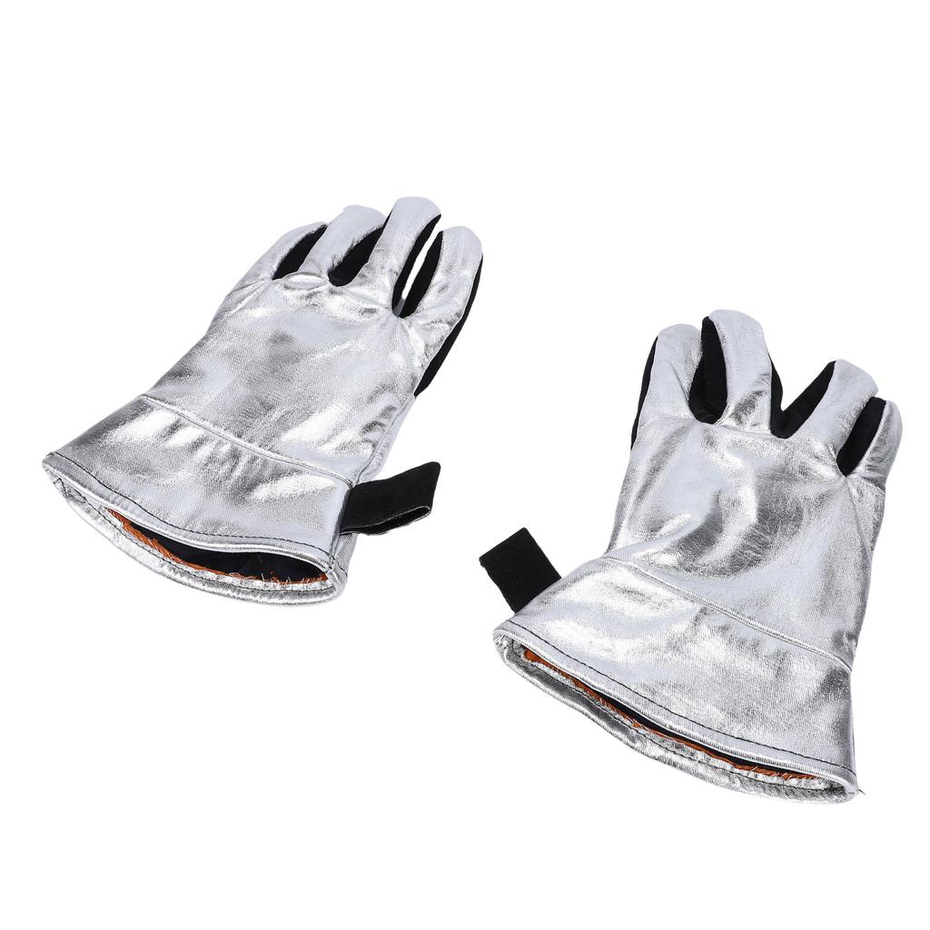 Welding Gloves Cowhide Leather Heatproof Fireproof Barbecue Gloves for BBQ Grill Fireplace Industrial