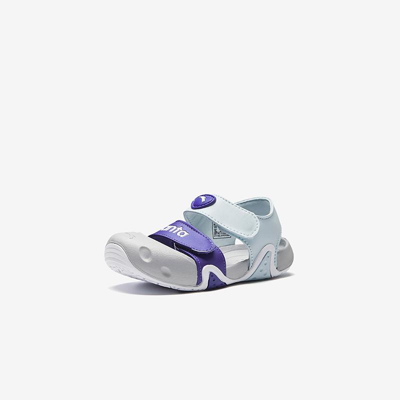 Anta Comfortable Casual Breathable Quick-Dry Low-Top Walking Shoes Baby Shoes Blue Purple Gray 312420071-1
